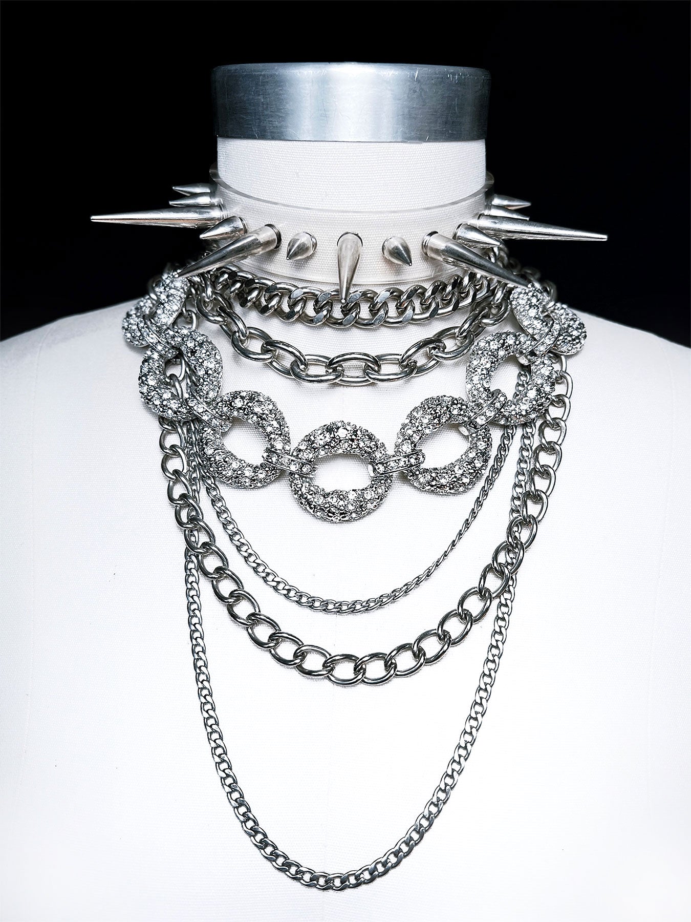 Stacked Chain Choker - Clear