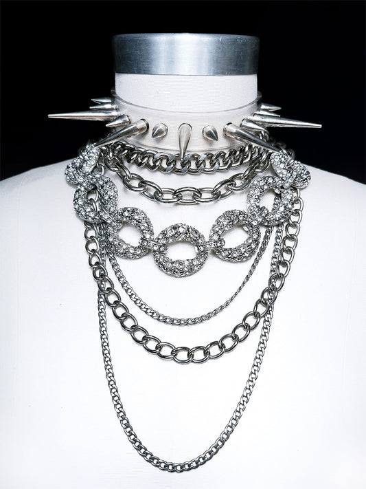Stacked Chain Choker - Clear