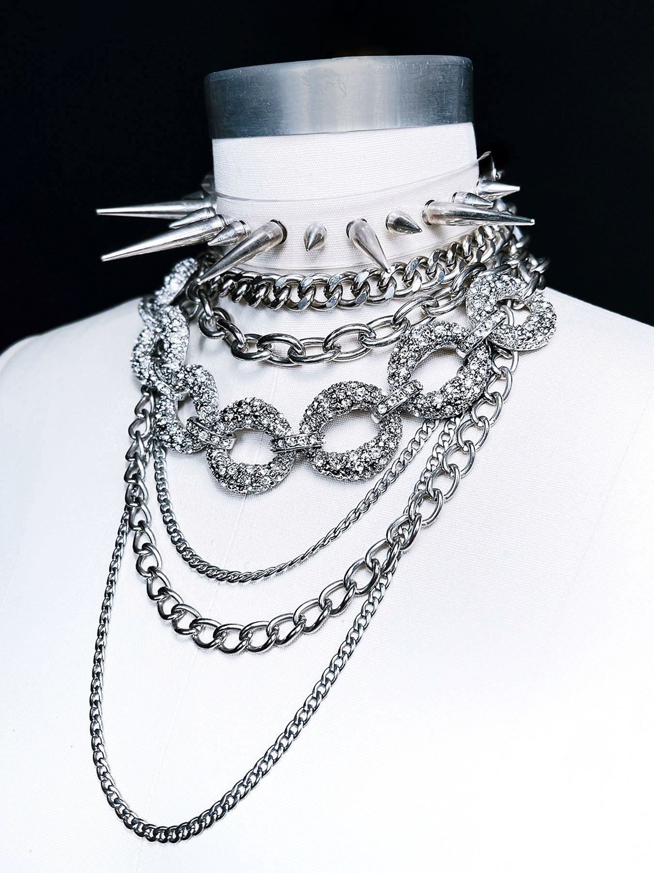 Stacked Chain Choker - Clear